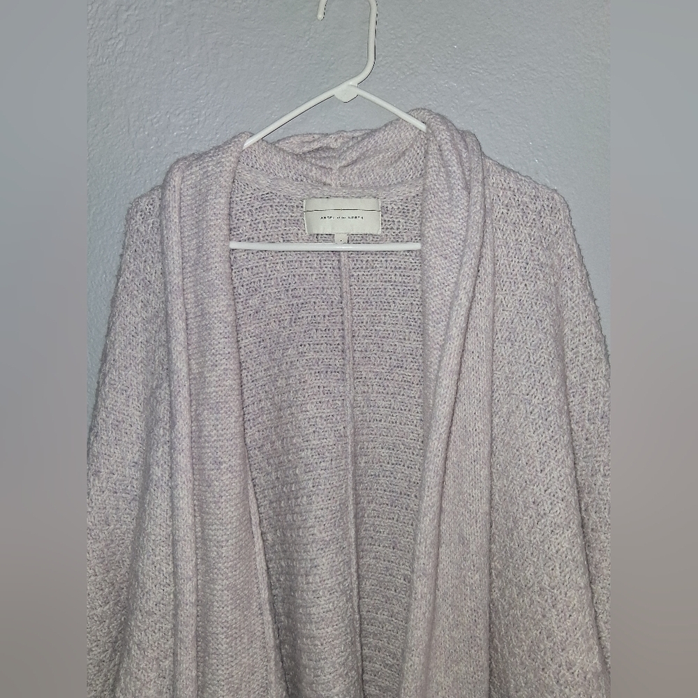 Angel Of The North  Purple Chauvet Cotton Cashmere Bland Cardigan Sweater M - Picture 2 of 7